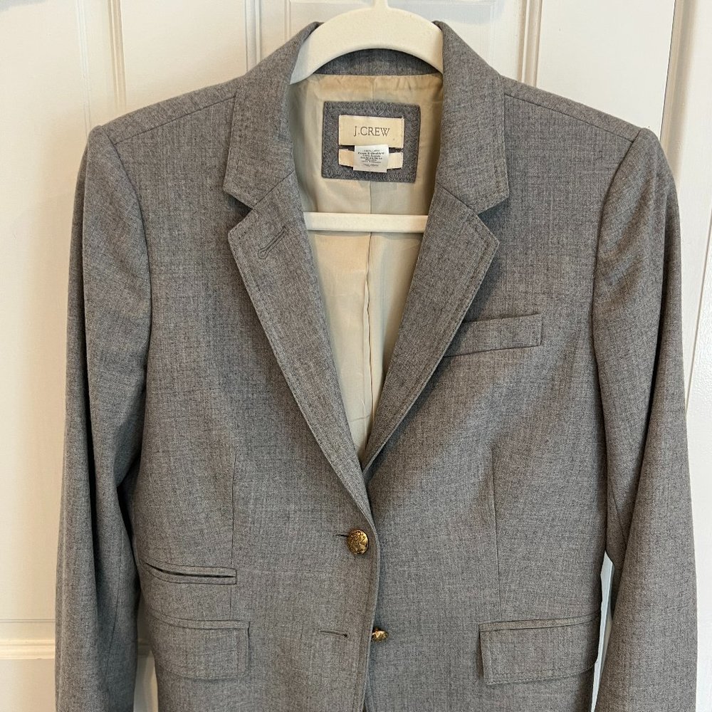 J Crew Schoolboy Blazer Size 6 Gray Wool